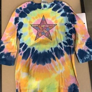 Tie dye and studded T-shirt